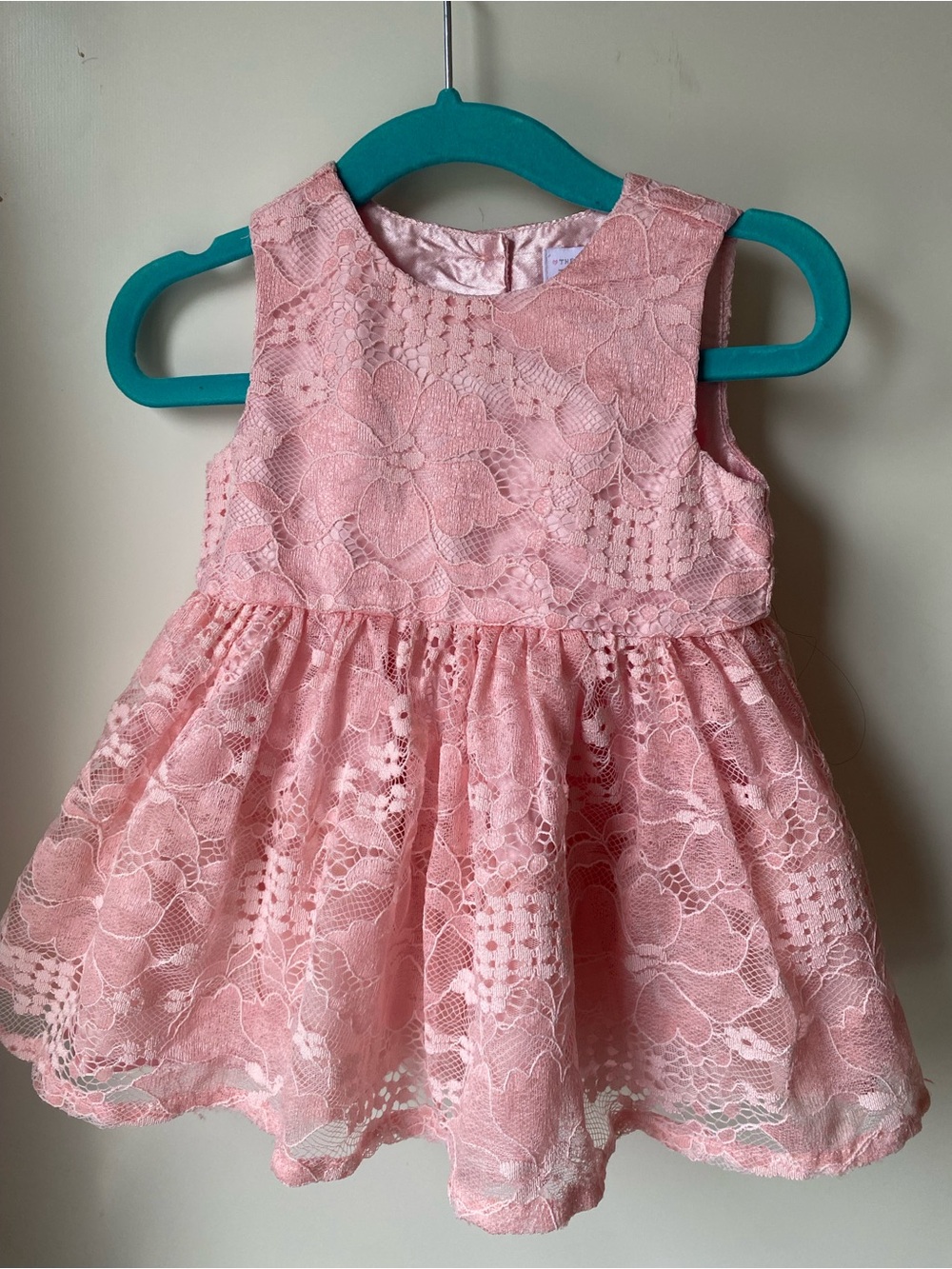 Girls Pink Lace Party Dress